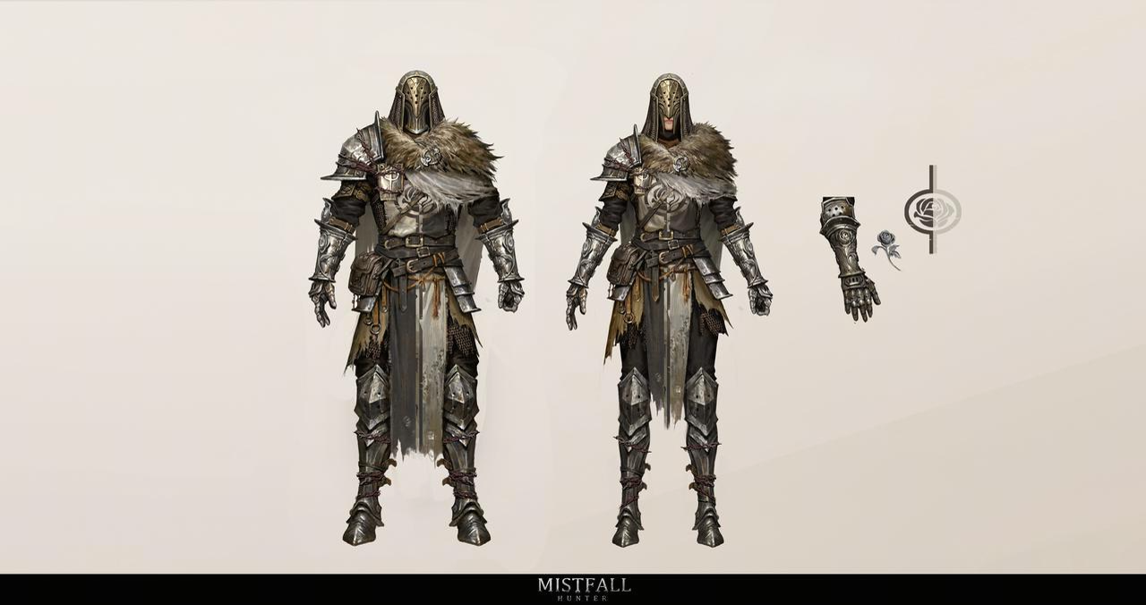 Official front and back concept art for the Withered Knight armour