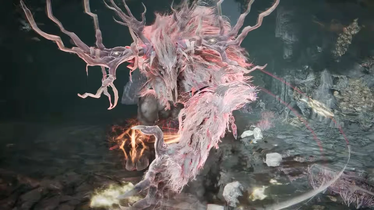 Otto, the Flesheater — an antlered, shaggy Mist Lord rearing mid-roar
