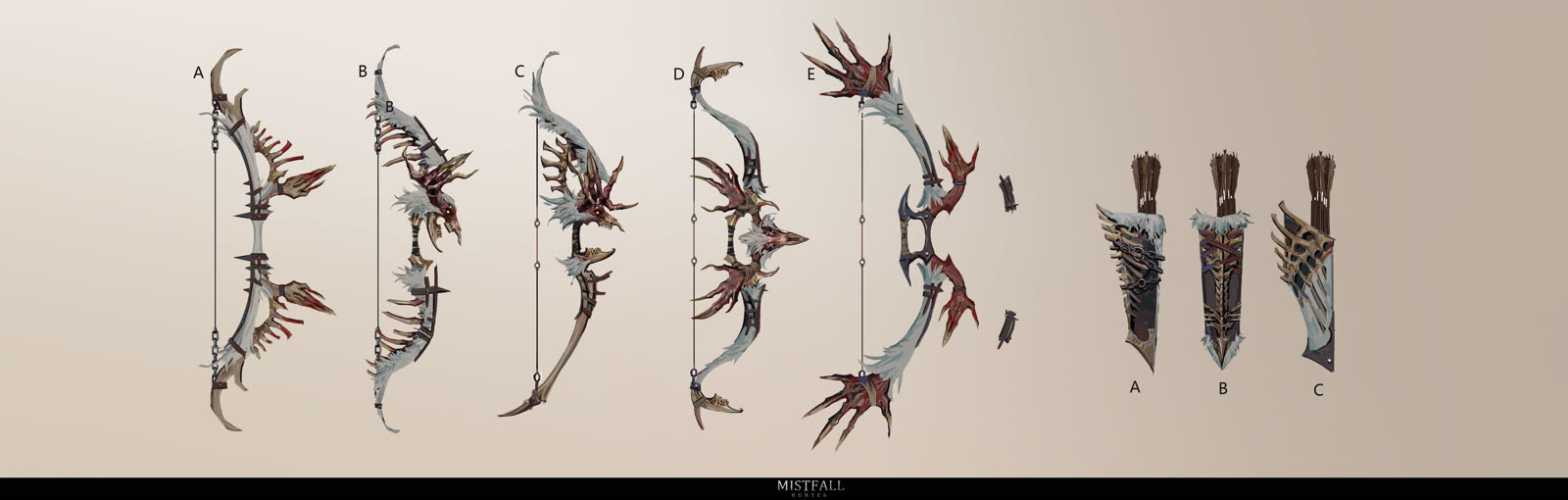 Official concept sheet of Blackarrow bows and quivers