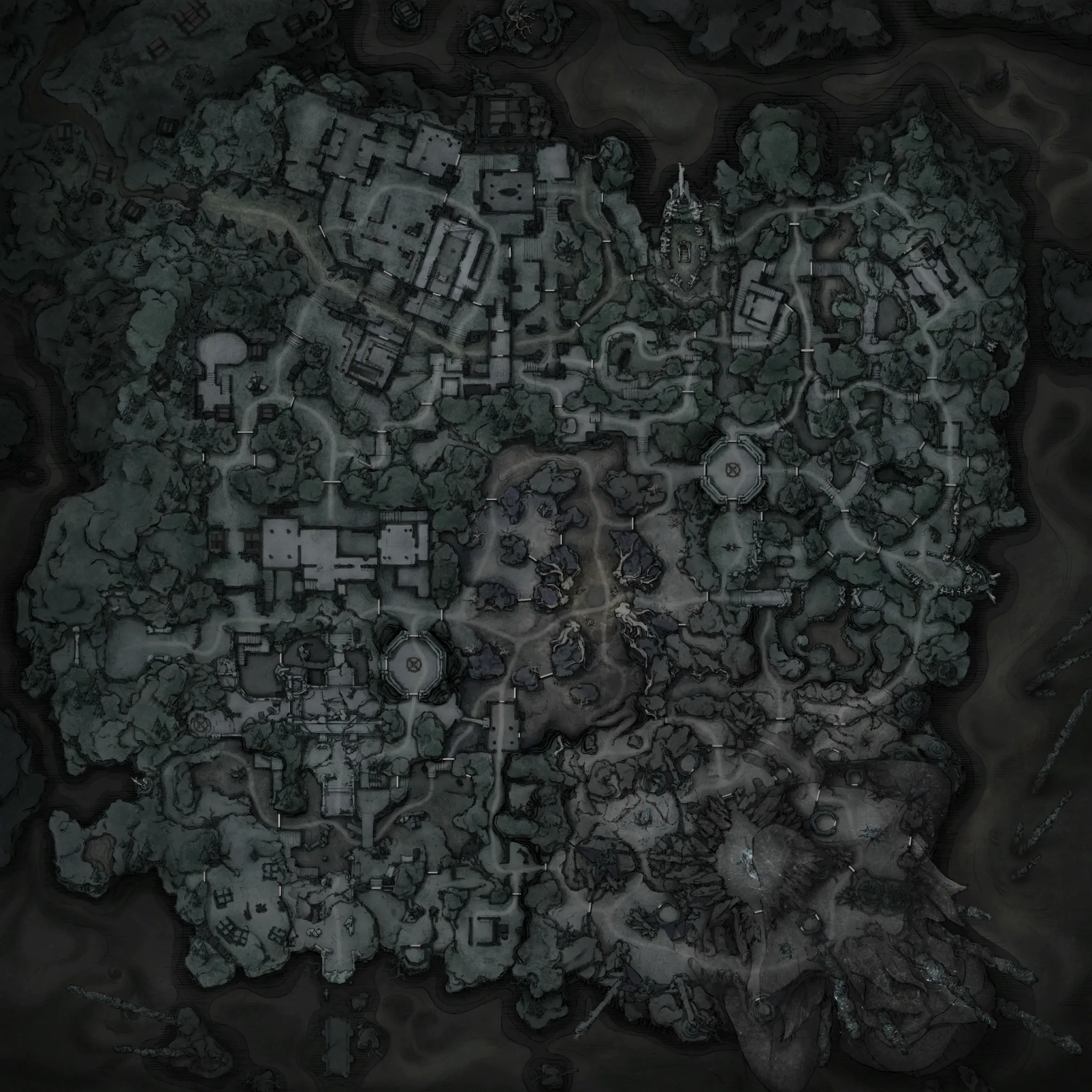 Hallowgrove in-game map