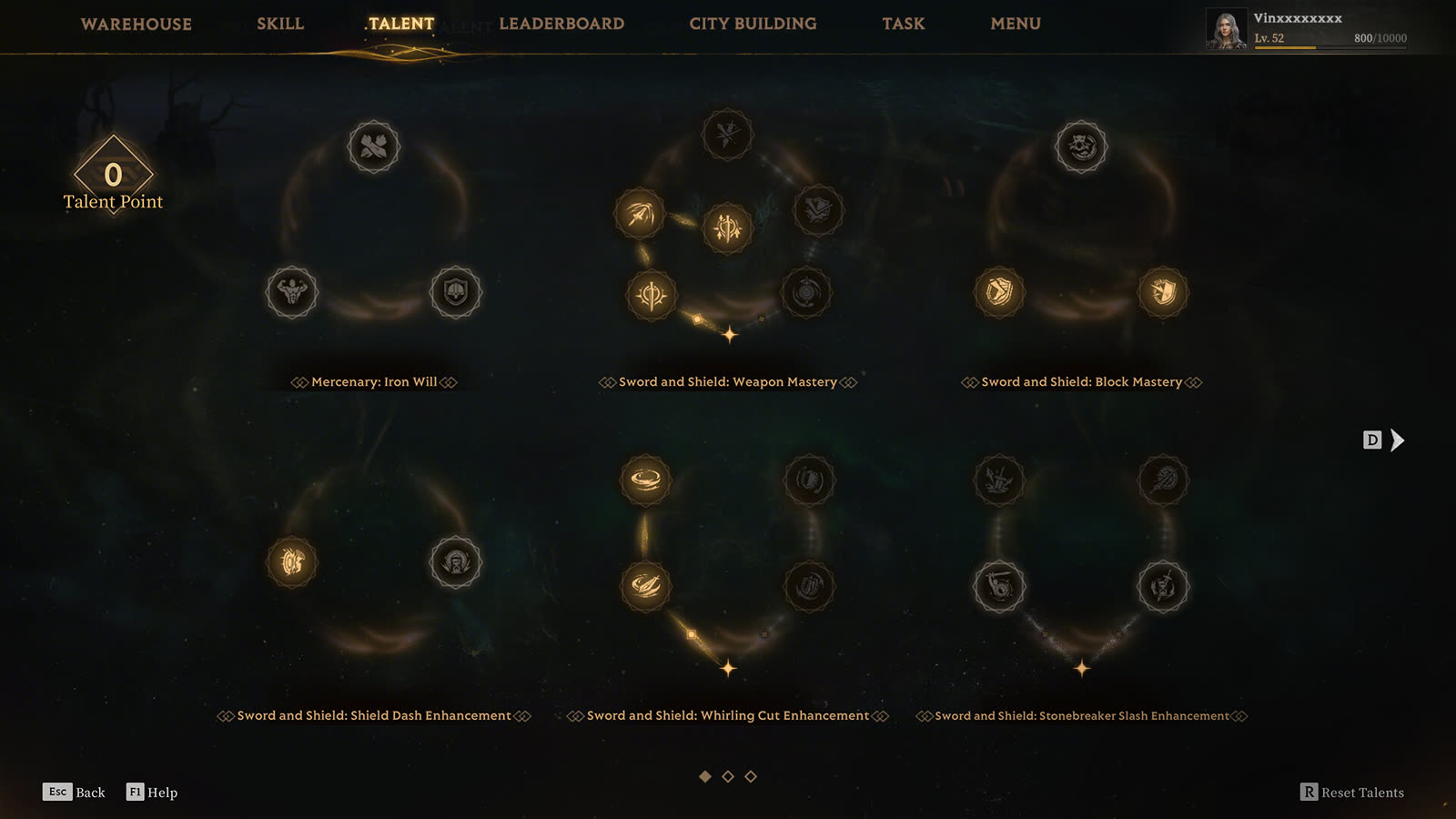 The in-game Mistfall Hunter talent tree interface