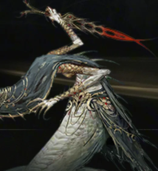 A winged creature with a serpentine lower body coiled on pale ground, from the Phase I panel of the official Season 1 roadmap